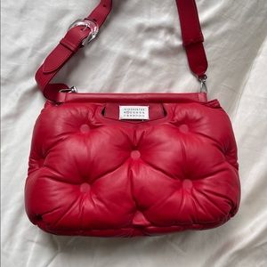 Maison Margiela leather glam slam bag red large